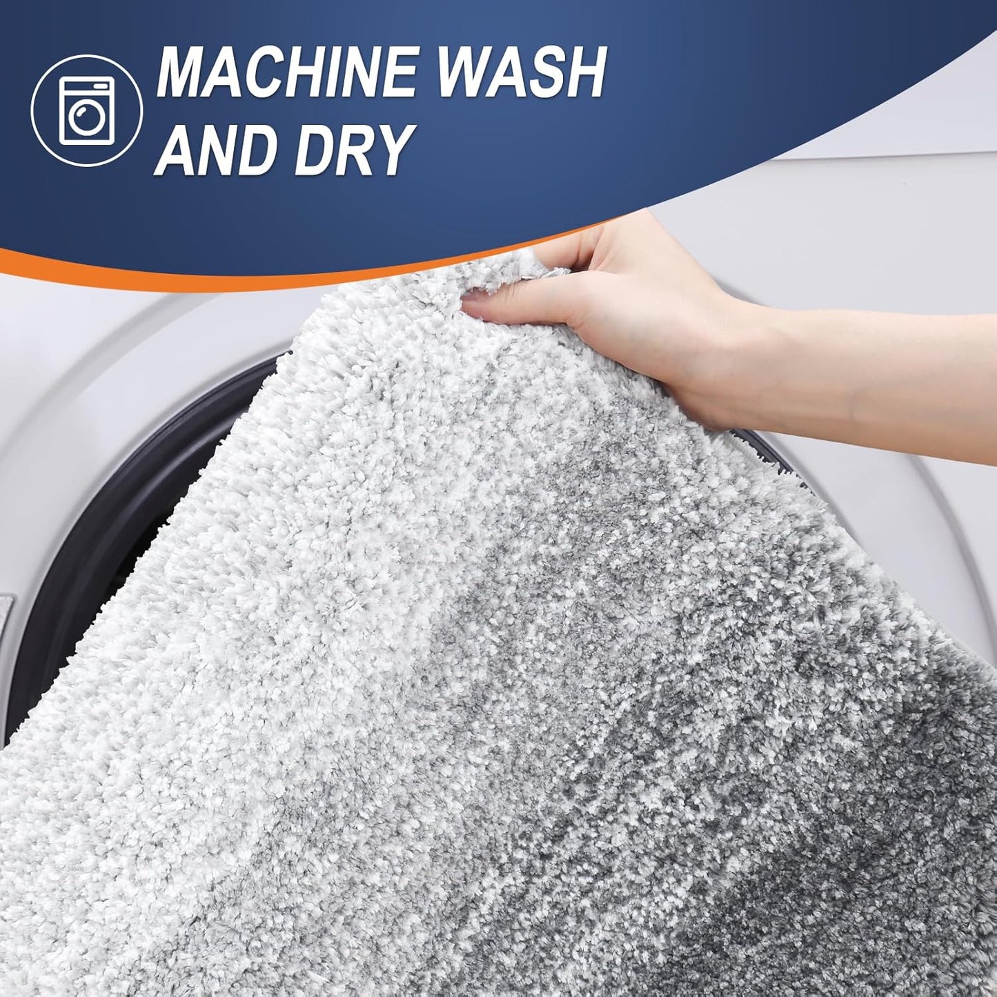 OLANLY Bathroom Runner Rugs 59x17, Extra Soft Absorbent Microfiber Bath Rugs, Rubber Backing, Quick Dry, Washable Bath Mats for Bathroom Floor, Tub and Shower, Home Decor Accessories, Light Grey