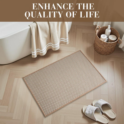 RESARE Non Slip Bathroom Runner - Machine Washable Bath Rugs, Super Absorbent Bath Mat Quick Dry Bath Runner, Bath Mat Ultra Soft Rugs for Bathroom Floor, 24"x47" Brown