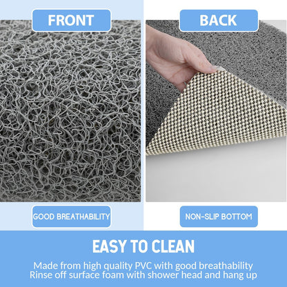 Non Slip Shower Mat, Anti Slip Bath Mat, Quick Drying Bath Tub Mats, Foot Scrubber Mat, Anti Slip Mat for Tub, Floor, Bathroom, Home, Kitchen, Hotel (Grey 24”x24”)