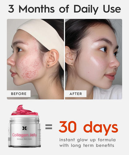 REVO Collagen Jelly – Korean Anti-Aging Plumping Formula with Hydrolyzed Collagen, Niacinamide, Hyaluronic Acid & Vitamin C – Skincare for Glass Glow Skin, Wrinkle Repair & Even Tone (3.52 Fl Oz)