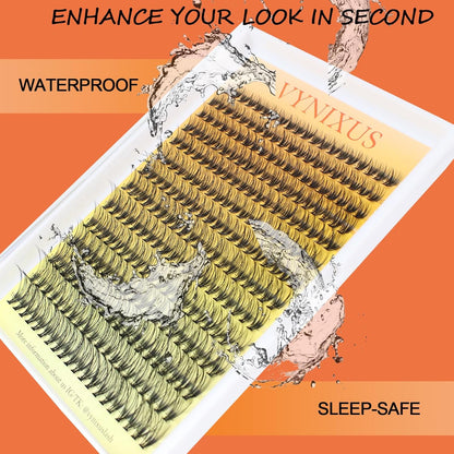 Eyelash Clusters VYNIXUS Lash Clusters Wispy Individual Lashes Cluster Eyelash Extensions D Curl DIY at Home Natural Cluster Lashes (20D-0.07D-Mix8-16)