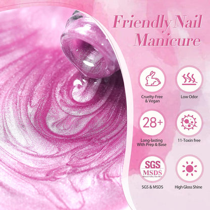Born Pretty Cat Magnetic Eye Gel Nail Polish,Pink Glitter Cat Magnetic Gel Nail Polish Love Letter Magnetic Nail Polish for Nail Art Manicure Salon DIY at Home 15ML