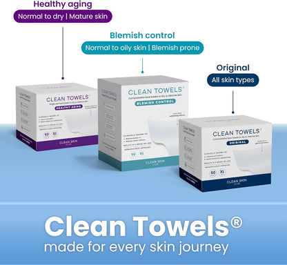 Clean Skin Club Clean² Pads 2.0 [New & Improved Edges] Guaranteed Not to Shed & Tear Face Pads, Unique Triple Layers, Textured & Ultra Soft Side, Organic Disposable Cotton, Pair with Makeup Remover
