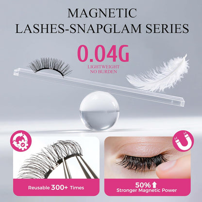 VEYESBEAUTY Magnetic Eyelashes with Applicator Reusable Magnetic Lashes Natural Look No Glue Needed False Eyelashes, Moonlit Lashes Kit Easy to Wear and Remove