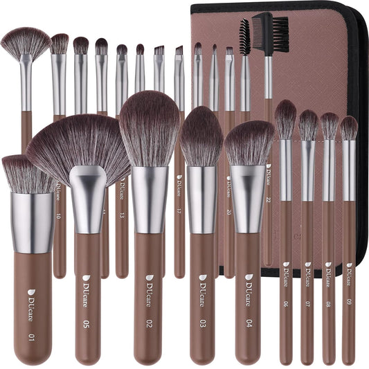DUcare Makeup Brushes Professional with Bag 22Pcs Makeup Brush Set Premium Synthetic Kabuki Foundation Blending Brush Face Powder Blush Concealers Eye Shadows with Case