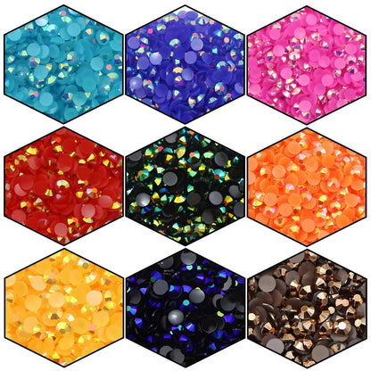 4500 Pcs SS6 2mm AB Flatback Rhinestones for Nails Art Crafts Glitter Round Shine Gems Crystals DIY Clothes Shoes （Black-Bottom Ink-Blue AB）