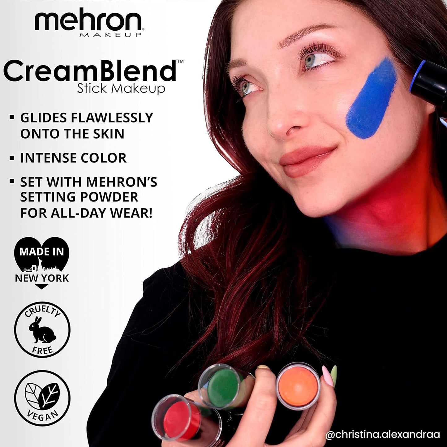 Mehron Makeup CreamBlend Stick | Face Paint, Body Paint, & Foundation Cream Makeup | Body Paint Stick .75 oz (21 g) (Pastel Blue)