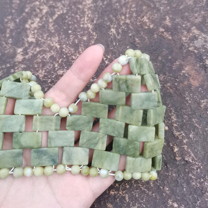 Jade Eye Mask Reusable Natural Green Facial Stone Mask for Eliminate Wrinkles Puffiness