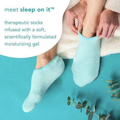 Barefoot Scientist Sleep On It Overnight Moisturizing Gel Socks, Low Profile Ankle Socks, Nourish Your Feet, Grey, L