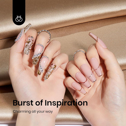 Beetles Gold Chrome Nail Powder Set - 8 Colors Sliver Holographic Mirror Effect Iridescent Golden Red Brown Glitter Metallic Nail Polish Chrome for Nail Art Design