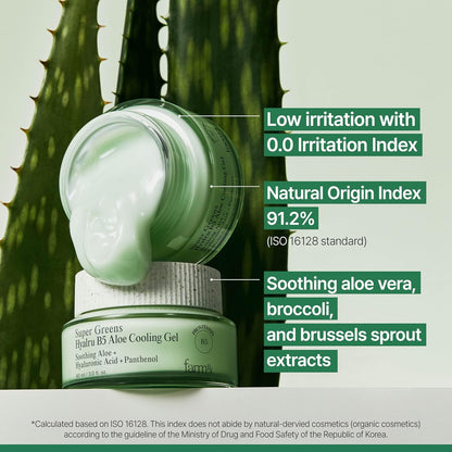 Farm Rx Super Greens Hyalru B5 Aloe Cooling Gel Cream (3fl oz) - Ultra-Lightweight Moisturizer, Plumping Hydration. Korean Skin Care. Hyaluronic Acid, Panthenol, Vegan.