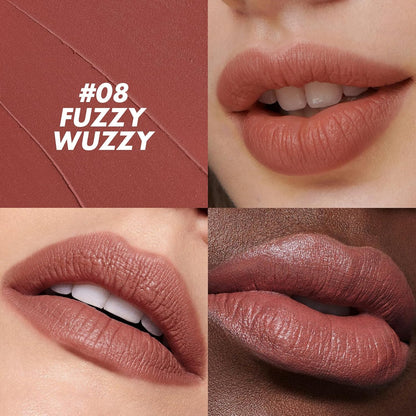 FOCALLURE Ultra Chic Matte Lipstick,Rich Vitamin E Lip Crayon,Lightweight Matte Color without Drying or Fading,Long Lasting Waterproof Lips Makeup,FUZZY WUZZY