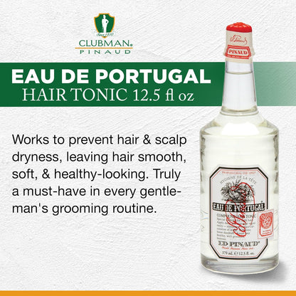 Clubman Pinaud Eau de Portugal Compound Hair Tonic, Formulated for Light Hair, Removes Loose Dandruff, 12.5 fl oz, 1-pack