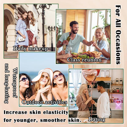 Air Cushion CC Cream Mushroom Head Foundation,Full Coverage Liquid Makeup Foundation,Oil Control Long Lasting Moisturizing BB Cream Foundation Makeup,Matte Concealer for All Skin Types(Ivory)