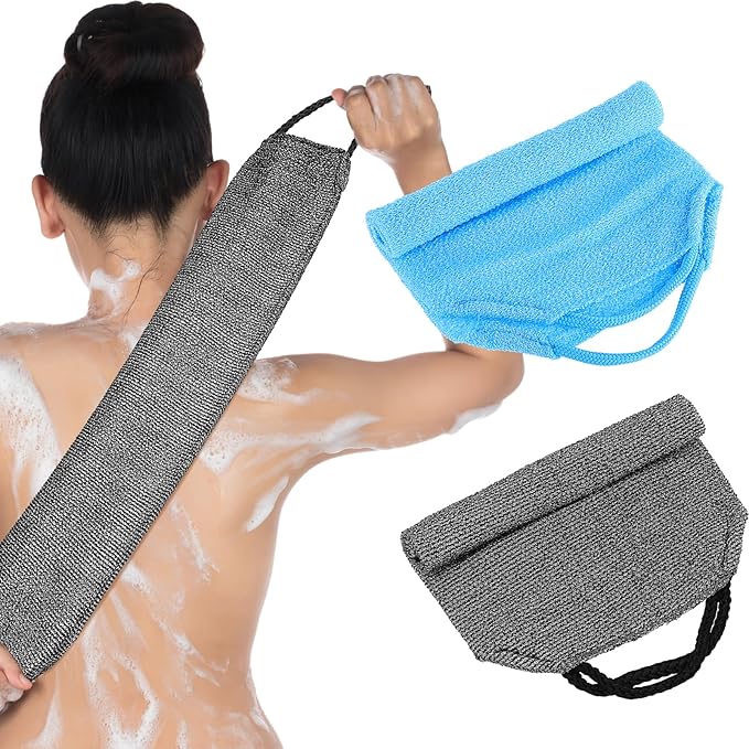 2pcs exfoliating back scrubber nylon