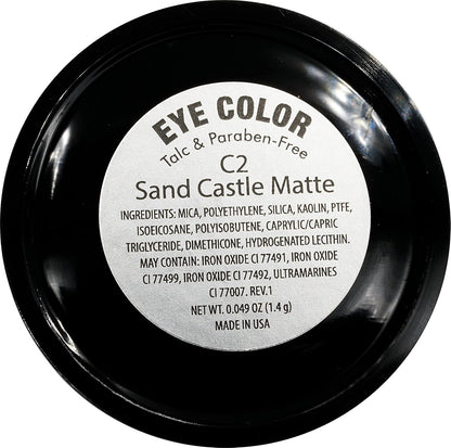 Sand Castle Matte Beige Brown Taupe Pressed Powder Single Vegan Eyeshadow; Talc, Paraben & Cruelty Free