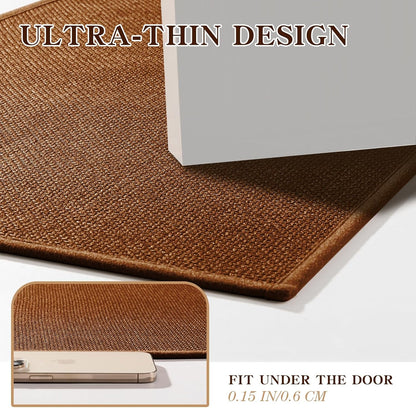 chakme Bathroom Rugs Mat 24x17, Ultra Thin Non Slip Bath Mat Small Quick Dry Absorbent Bath Mat for Bathroom, (Rust, 24"x17")