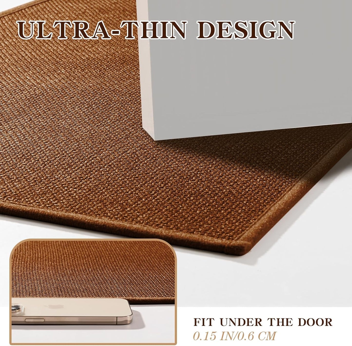 chakme Bathroom Rugs Mat 36x24, Ultra Thin Non Slip Bath Mat Large Quick Dry Absorbent Bath Mat for Bathroom Floor, (Rust, 36"x24")