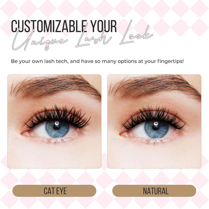 PopUp Lash-Extension-Clusters 182pcs D Curl Lash Clusters Natural Look Cluster Lashes Extensions Super Thin Band & Soft Lashes Reusable 9-16mm MIX (C163)