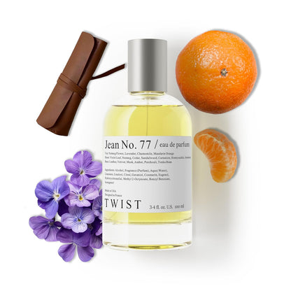 Twist Jean No. 77 - Eau De Parfum Inspired by D. Fahrenh. Long-Lasting Perfume For Men, Paraben Free, Vegan, Clean Ingredients, Fragrance - Spray 100 ml | 3.4 fl. oz.