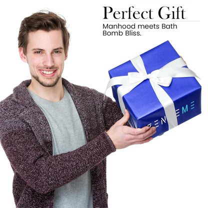 Bath Bombs for Men - Mens Relaxing Bath Bombs Gift Set - Organic with Masculine Scents for Him - 2.5 Oz Each - Gift Set of 8 Scented with Natural Essential Oils for Boyfriend, Husband or Father