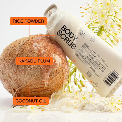 Dedcool Body Scrub Xtra Milk – Gentle Exfoliating Formula with Rice Powder, Kakadu Plum & Coconut Oil, Regular/Full Size