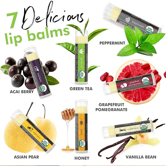 Natural lip balm chapstick pack