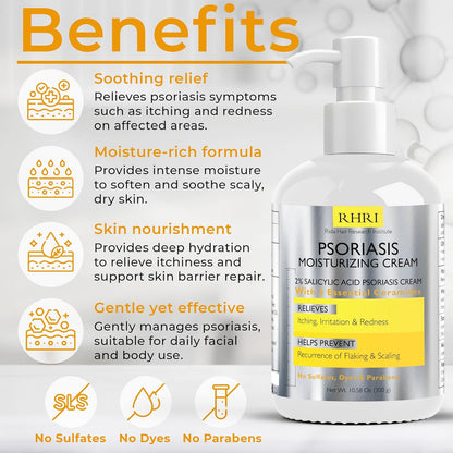 Psoriasis Cream for Itchy Scalp, Face & Body | Eczema Cream for Adults | Psoriasis Treatment for Skin | Itching, Irritation & Redness Relief | XL Size