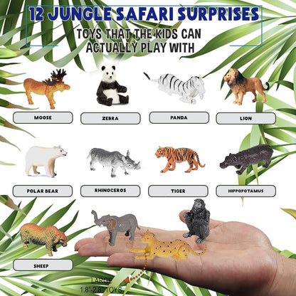 Bath Bombs for Kids with Surprise Inside- 12 pk Kids Bath Bombs with Jungle Toys, Organic, Natural, Skin-Moisturizing Bubble BathBombs. Birthday Gifts for Boys, Girls, Toddlers