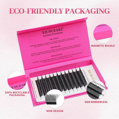 W Lash Extensions Supplies 8D Eyelash Extensions W Shape 0.07mm Thickness C Curl 15mm Premade Fans Easy Fan Lashes Volume Matte Black 12 Rows Crisscross Eye Lashes(W-8D-0.07-C,15mm)