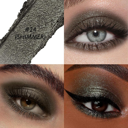 Black Shimmer Eyeshadow Stick, Waterproof Cream Eye Shadow Pencil Long-Lasting Crease-Proof Glitter Eyeshadow Crayon Smooth High Pigmented Highlighter Blendable Neutral Eye Shadow Liner Makeup
