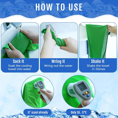 Hosuly 30 Pack Cooling Towels, 40"x12" Ice Breathable Soft Chilly Sweat Rag Microfiber Workout Rags for Gym Cooling Towels for Neck and Face for Yoga Golf Sport Running