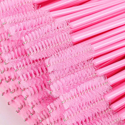 1000 Disposable Mascara Wands Eyelash Brushes Spoolies for Eyebrow Eye Lash Extension Black and Pink