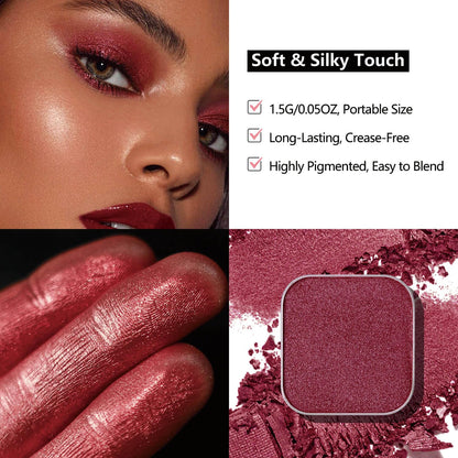 3-Color Eyeshadow Combo Pack – Matte & Shimmer Neutral Shades,Powder, Highly Pigmented, Long-Lasting, Refills Pans for Custom Magnetic Palette