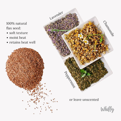 Microwave Heating Pad Filled With Flax Seed and Choice of Dried Herbs, Herbal Cold Pack, Good Size for Back Pain and Cramps, Hot and Cold Therapy, 6" x 12" (Meow, Peppermint & Chamomile)