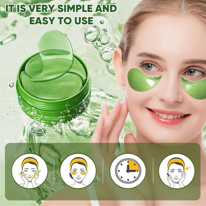Under Eye Mask - 60 PCS Aloe Vera Under Eye Patches-Under Eye Patches for Dark Circles,Eye Puffiness & Dark Circles Treatment,Reduces Wrinkles & Fine Lines,Improves & Firms Eye Skin
