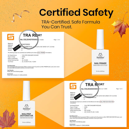 Beetles 15ml Nail Dehydrator and Primer - Acid Free & Hema-Free Natural Prep Dehydrate and Bond Primer for Acrylic Fast Dry Nail Supplies Professional Salons Halloween Set