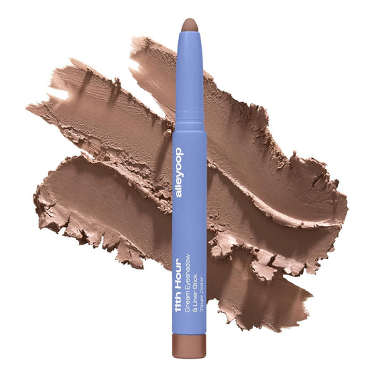 ALLEYOOP 11th Hour Waterproof Cream Eyeshadow Stick – Long-Lasting Eye Shadow Pencil & Eyeliner, Cream to Powder Stick & Highlighter – Smudge-Proof Eyeshadow Matte, Taupe Dollar Matte