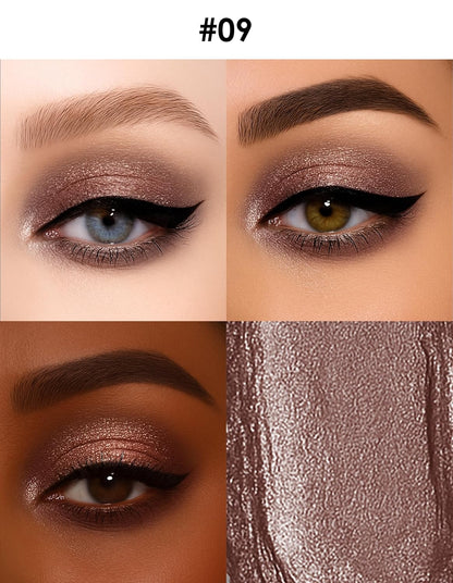 Erinde Shimmer Cream Eyeshadow Stick, Long Lasting Metallic Eye Shadow Stick, Waterproof Creamy Glitter Eyeshadow Pencil, High Pigment Blendable Neutral Eye Makeup, 09 Cocoa Shimmer