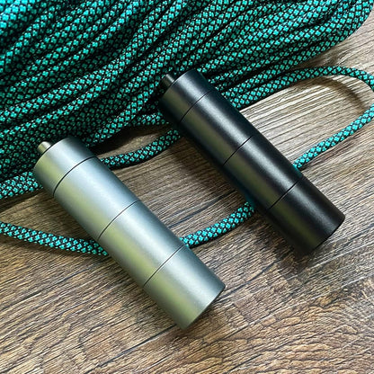 Portable Keychain Pill Case Holder, EFFIET 3 Compartments Metal Pocket Emergency Pill Container Box for Daily Supplyment (Black+Matt Finished)