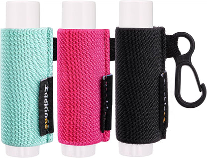 Lip Balm Keychain - Shinny Chapstick & Lipstick Holder - Tight Elastic Holder for Fat & Slim Lip Balms