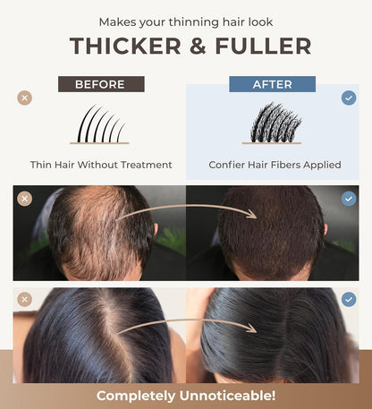 Keratin Hair Fibers for Men & Women - Fill In Fine or Thinning Hair, Instantly Thicker, Fuller Looking Hair (Gray 30g)