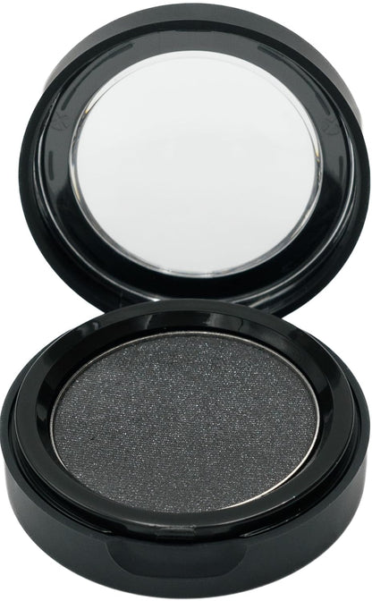 Marcasite Shimmering Glitter Black Onyx Chrome Dark Grey Pressed Powder Single Vegan Eyeshadow; Talc, Paraben & Cruelty Free