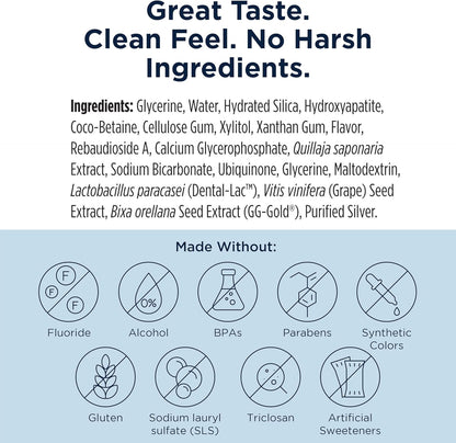 Designs for Health PerioBiotic Silver Hydroxyapatite Toothpaste - Fluoride Free Toothpaste with Oral Probiotics with Whitening Hydroxyapatite - Supports Gum Health & Remineralization (4oz Lemon)