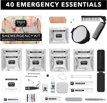 Pinch Provisions Shemergency Kit for Her, 40 Emergency Essential Items, Compact, Multi-Functional Pouch, Gift for Women, Birthday, Bachelorette Parties, and More!