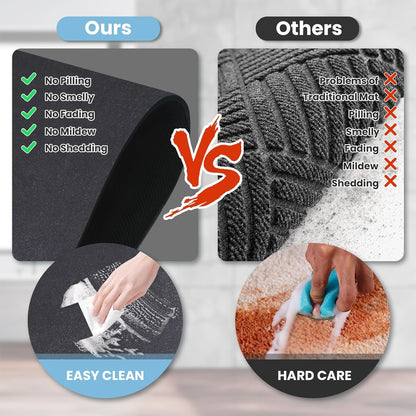 Diatomaceous Earth Bath mat Bathroom Rugs Super Absorbent Quick Dry Non Slip Bath Mat Thin Bathroom Floor Mats Fit Under Door-Shower Rug for in Front of Bathtub Shower, Dark Grey, 23.6"x47.2"