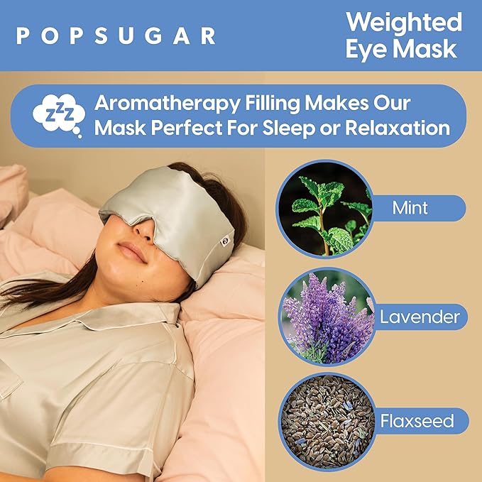 Popsugar weighted sleep eye mask,