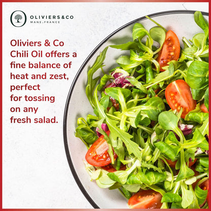 Spicy Chili Pepper Olive Oil by Oliviers & Co. | Italian Extra Virgin Olive Oil for Cooking, Marinades & Dipping | Gourmet Flavored EVOO, Cold Pressed, All-Natural (8.4 Fl Oz)