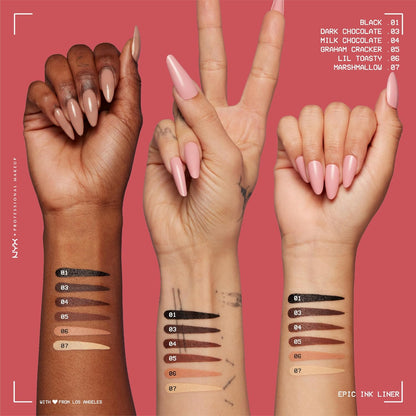 NYX PROFESSIONAL MAKEUP Epic Ink Liner, Waterproof Liquid Eyeliner with Vegan Formula - Lil Toasty (Beige Matte)