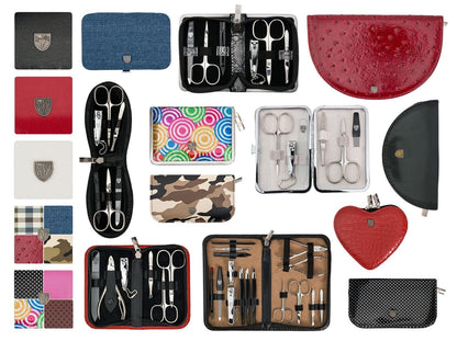 3 Swords Germany - brand quality 11 piece manicure pedicure grooming kit set for professional finger & toe nail care scissors clipper fashion leather case in gift box, Made by 3 Swords (03768)